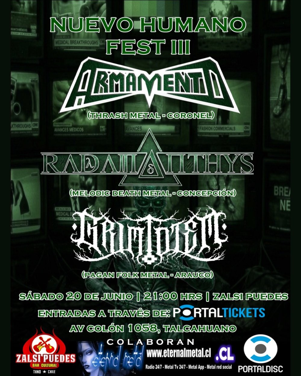 Flyer NUEVO HUMANO FEST III EN ZALSI PUEDES, TALCAHUANO