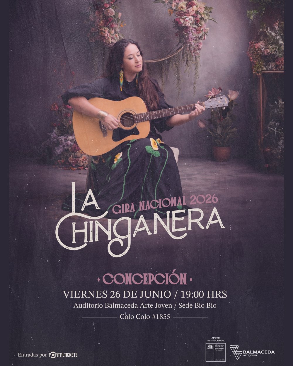 Flyer LA CHINGANERA GIRA NACIONAL EN CONCEPCIÓN