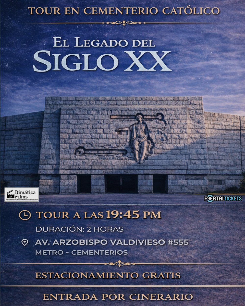 Imagen del evento: TOUR EN EL CEMENTERIO CATÓLICO: EL LEGADO DEL SIGLO XX - SABADO 13 DE JUNIO DEL 2026 - 19:45