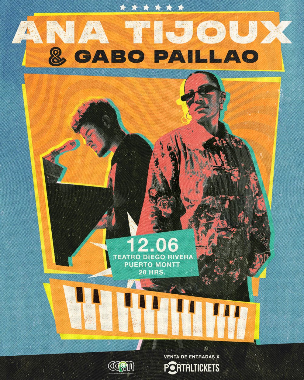 Flyer ANA TIJOUX + GABO PAILLAO EN TEATRO DIEGO RIVERA, PUERTO MONTT