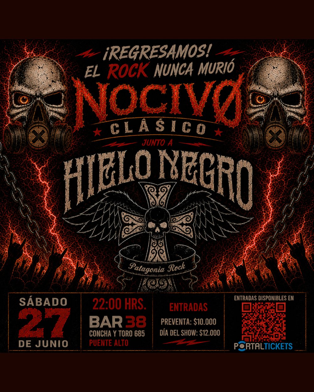 Flyer REGRESO DE NOCIVO CLASICO + HIELO NEGRO EN BAR 38