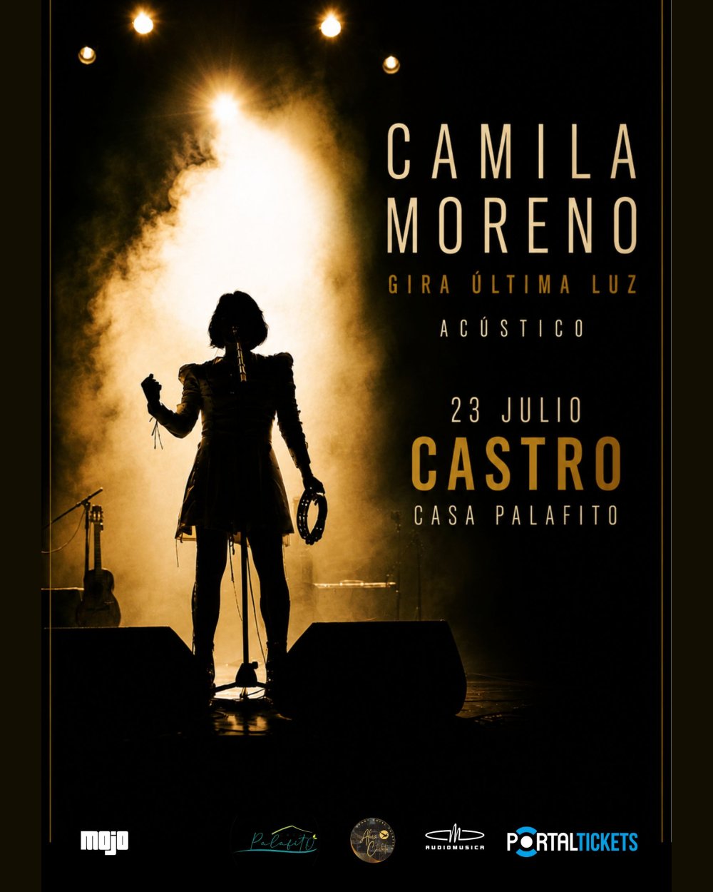 Flyer CAMILA MORENO EN CASA PALAFITO, CHILOE