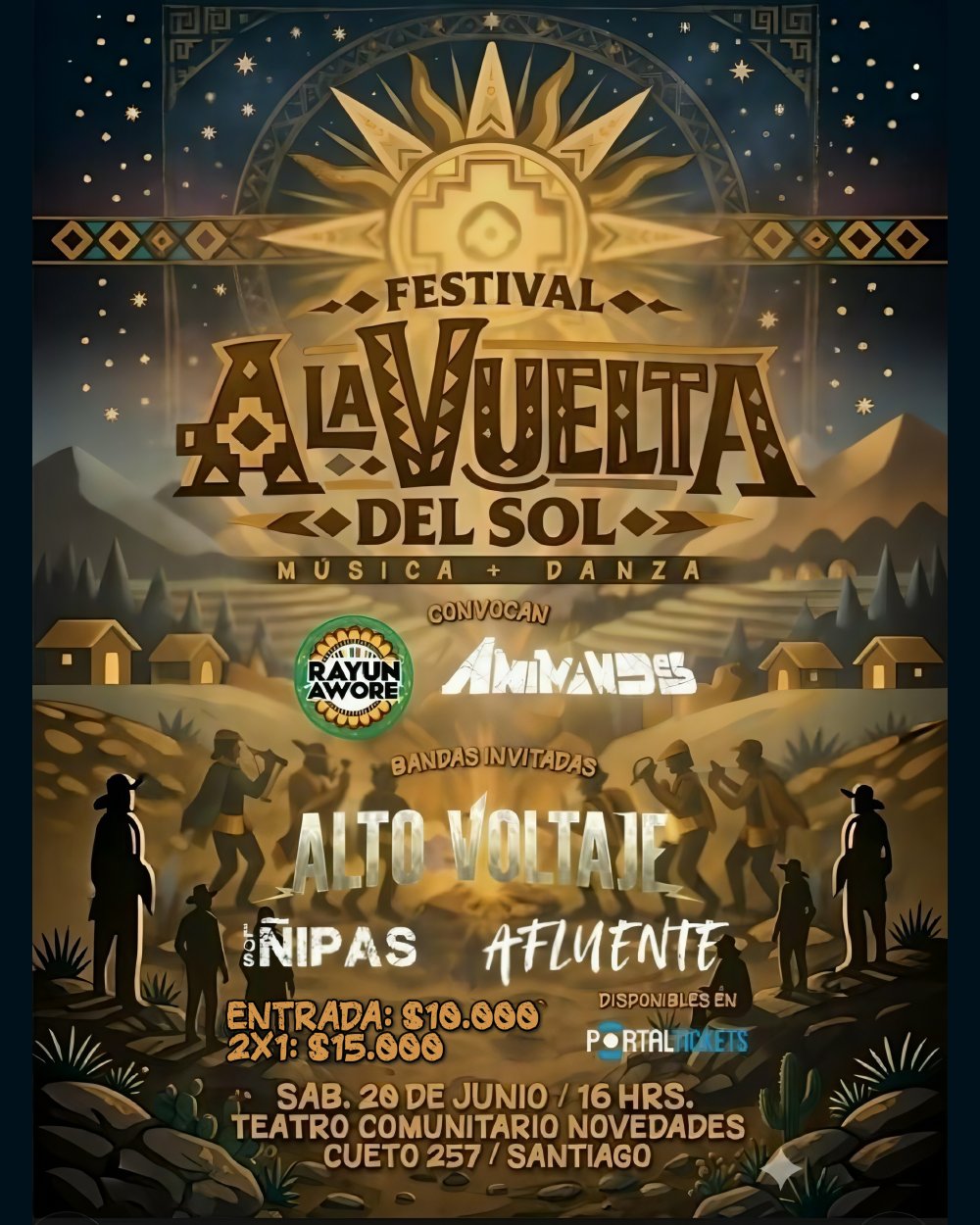 Flyer FESTIVAL A LA VUELTA DEL SOL EN TEATRO NOVEDADES