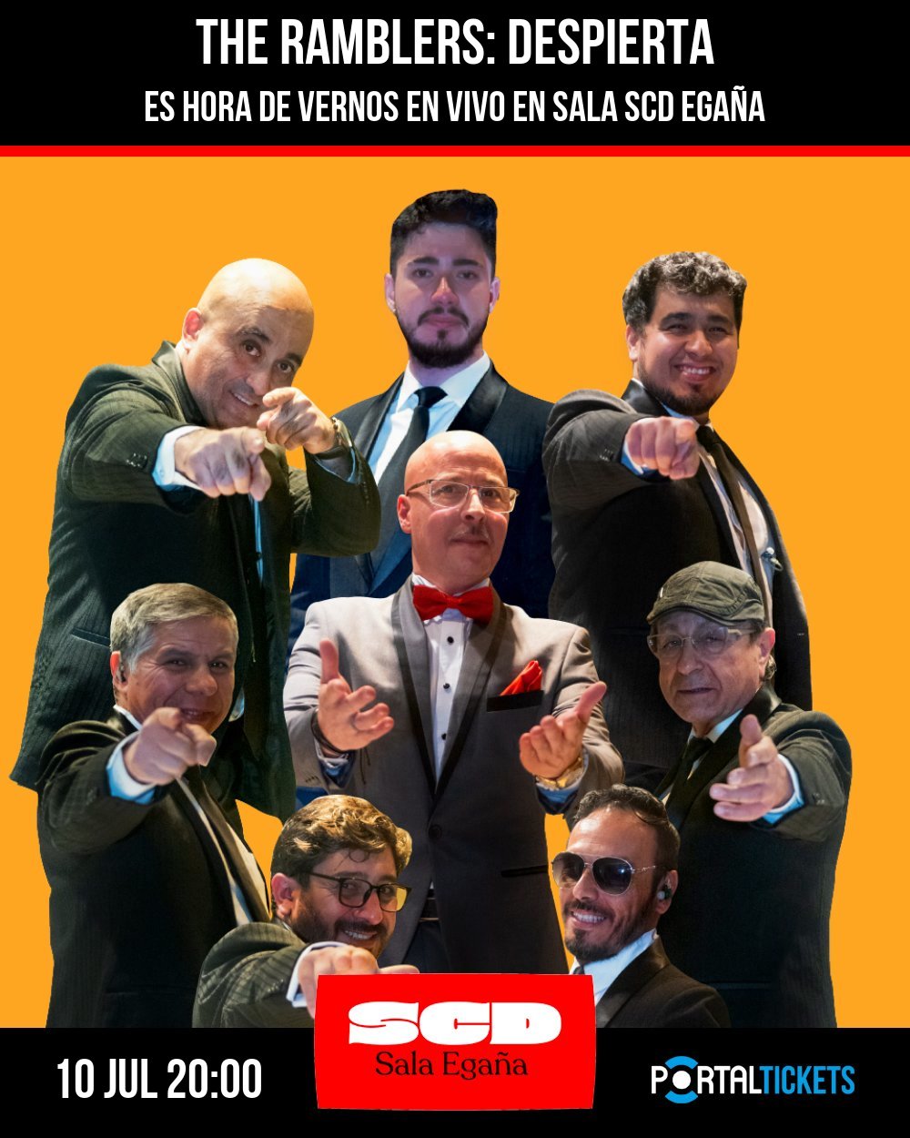 Flyer THE RAMBLERS DESPIERTA: ES HORA DE VERNOS EN VIVO EN SALA SCD EGAÑA