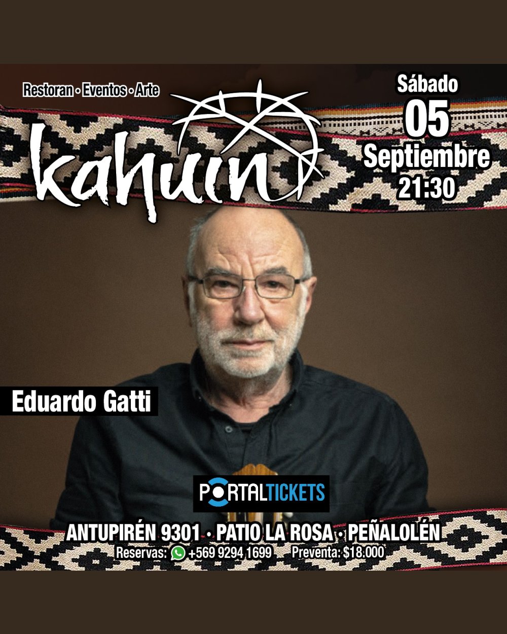 Flyer KAHUIN PRESENTA: EDUARDO GATTI - SÁBADO 1 AGOSTO