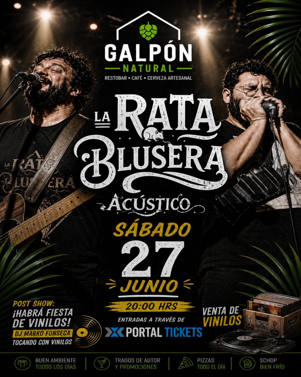 Flyer LA RATA BLUESERA EN GALPON NATURAL, LOS ÁNGELES