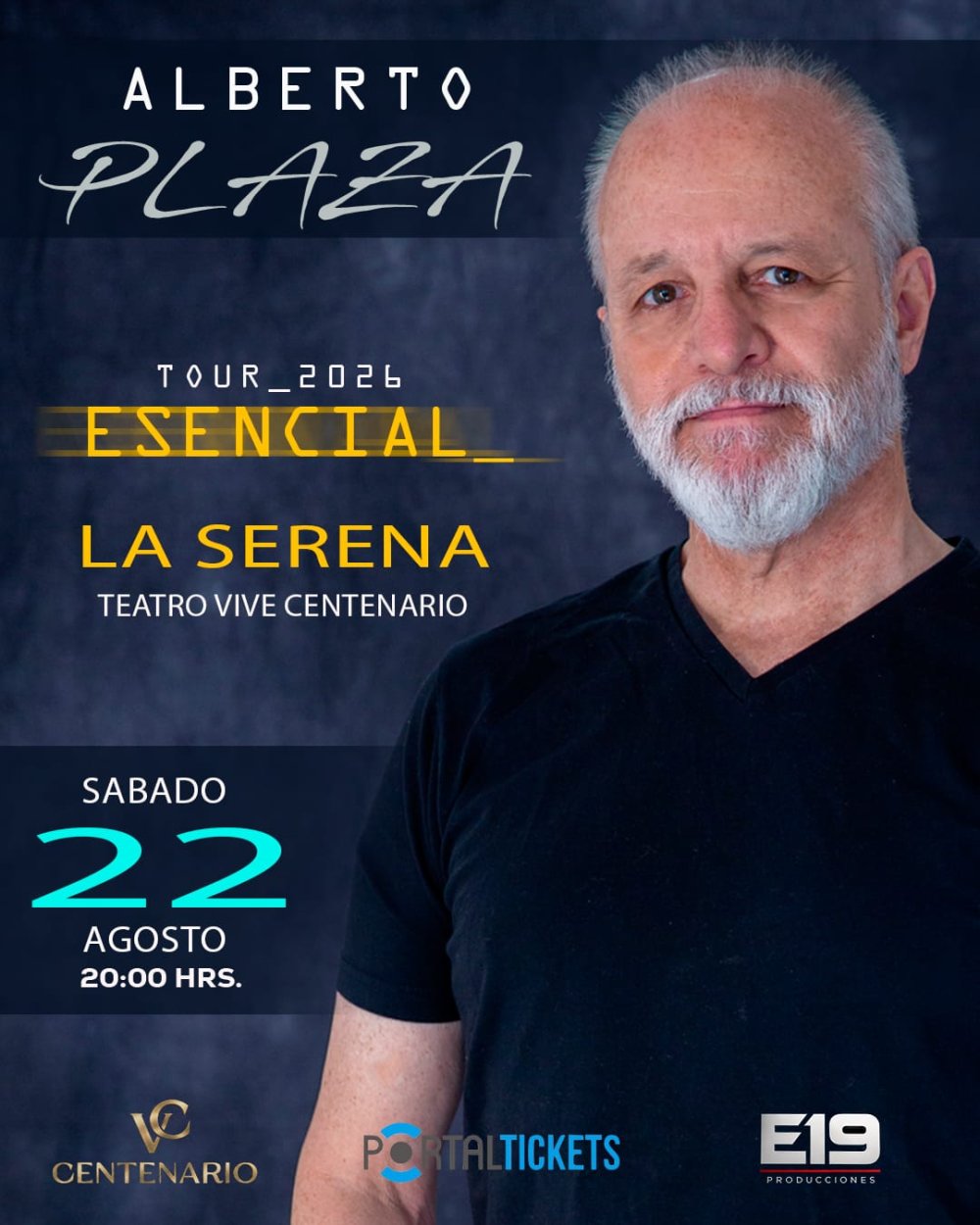 Flyer ALBERTO PLAZA EN TEATRO CENTENARIO, LA SERENA