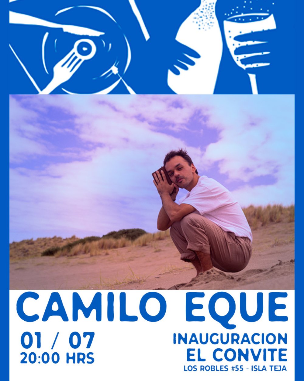 Flyer EL CONVITE: CAMILO EQUE EN BAR 55, VALDIVIA