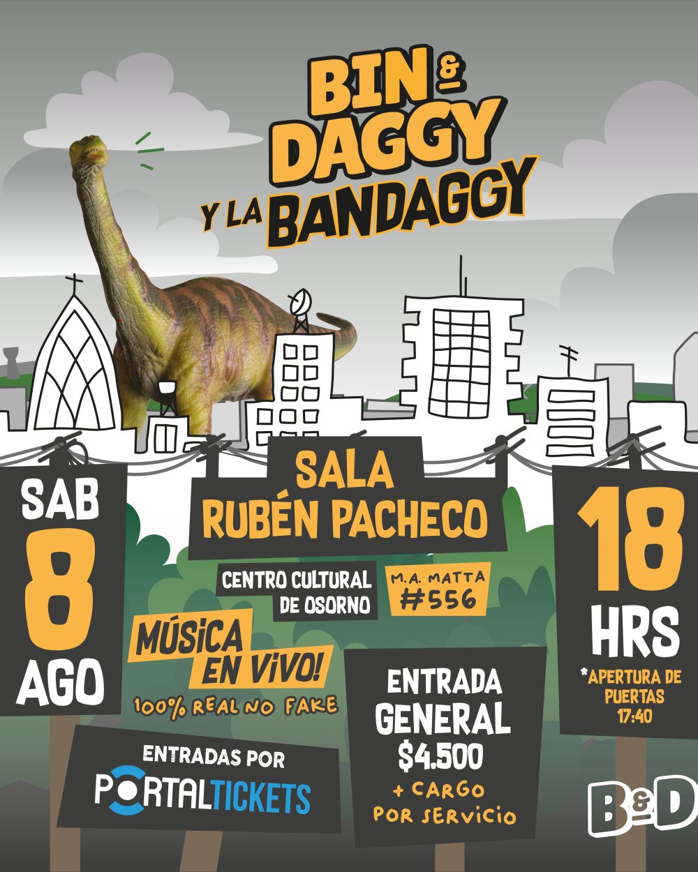 BIN & DAGGY Y LA BANDAGGY EN VIVO EN CENTRO CULTURAL DE OSORNO