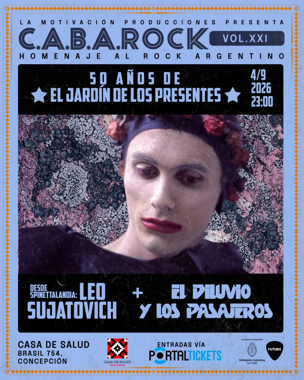 CABA ROCK: LEO SUJATOVICH + EL DILUVIO Y LOS PASAJEROS EN EN CASA DE SALUD, CONCEPCIÓN