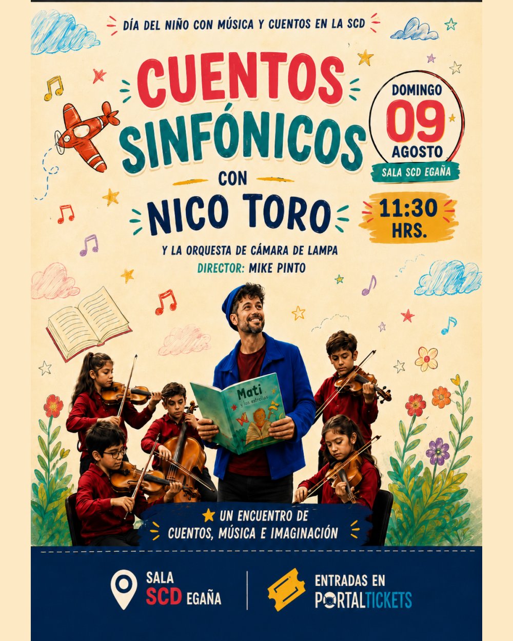 REMOLINO PRESENTA NICO TORO CUENTOS SINFONICOS EN SALA SCD EGAÑA