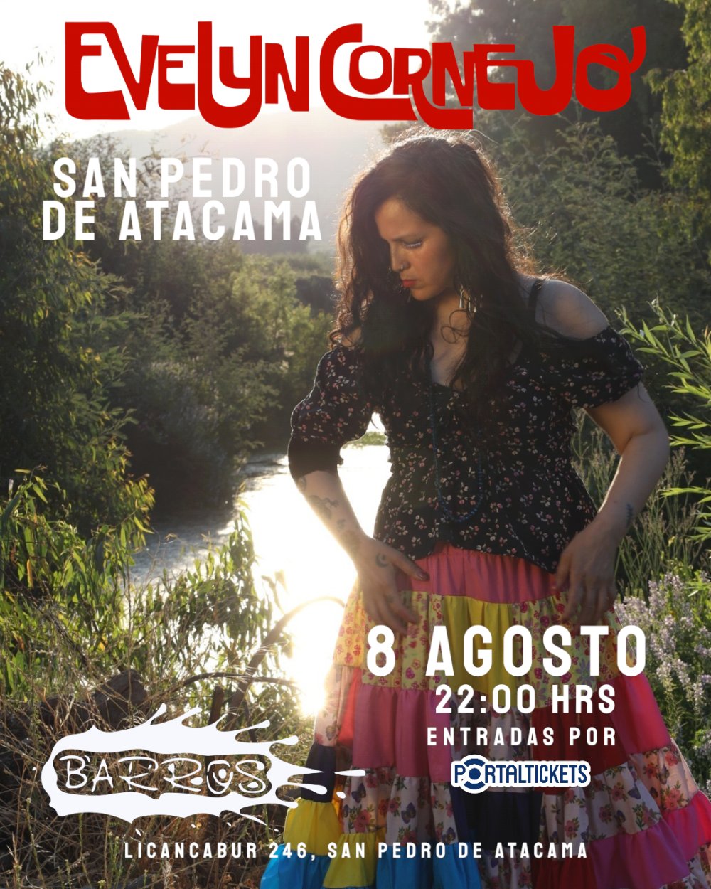 Flyer EVELYN CORNEJO EN BARROS, SAN PEDRO DE ATACAMA