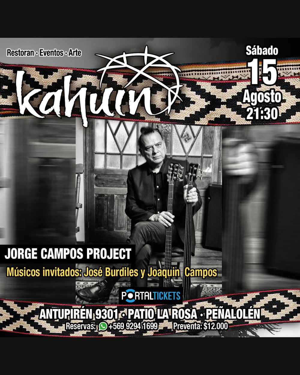 KAHUIN PRESENTA: JORGE CAMPOS PROJECT - SÁBADO 15 AGOSTO