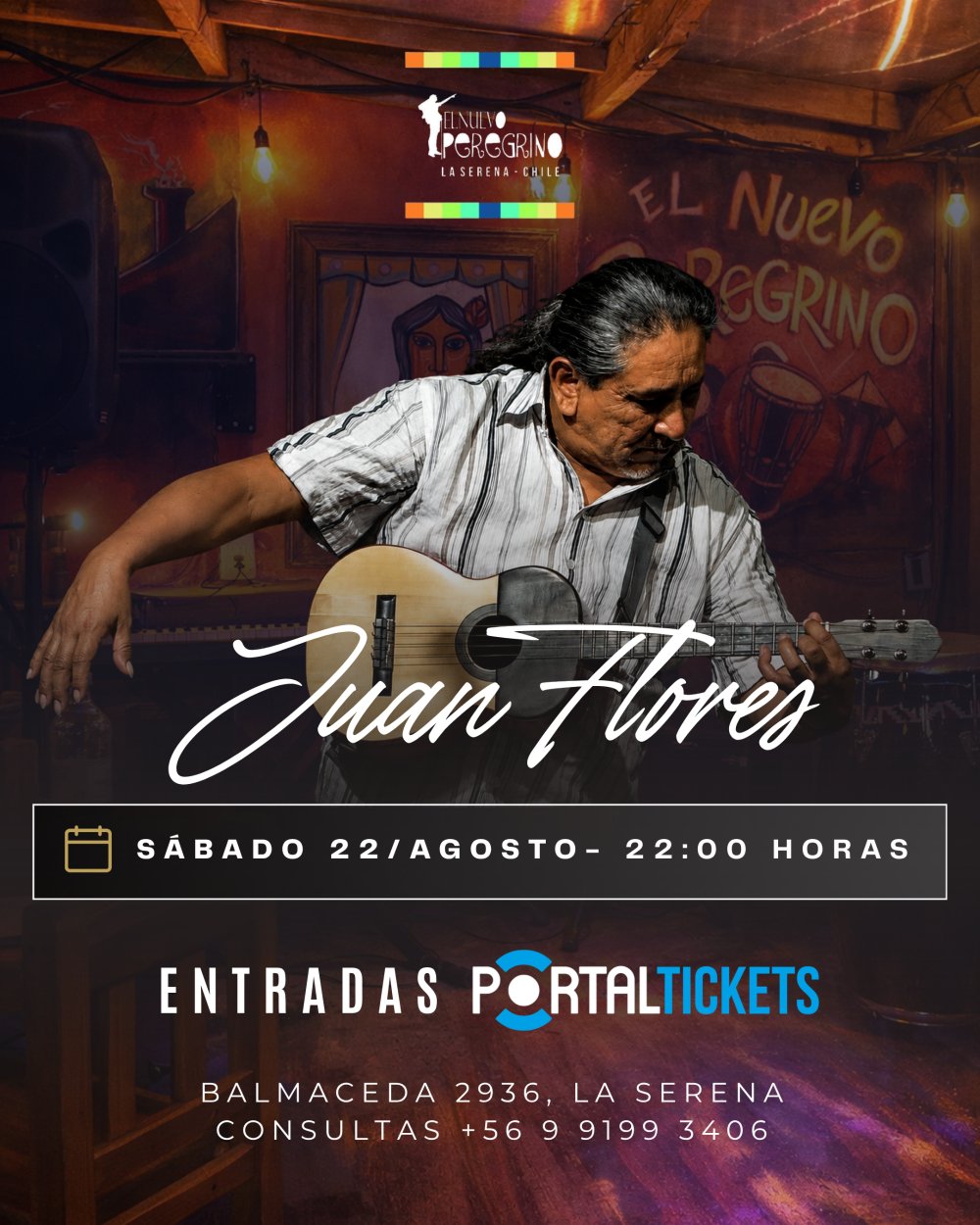 JUAN FLORES LUZA EN EL NUEVO PEREGRINO, LA SERENA