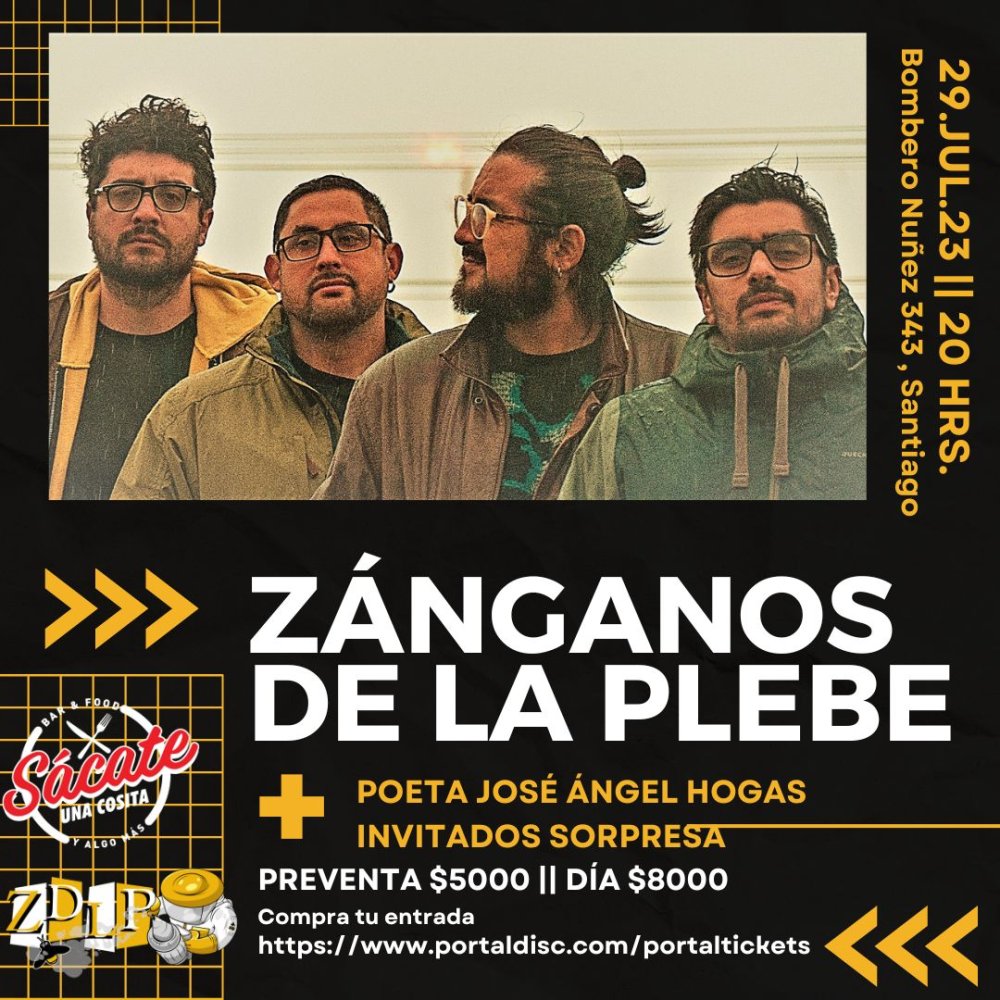 Flyer Evento ZÁNGANOS DE LA PLEBE EN CONCIERTO EN SÁCATE UNA COSITA