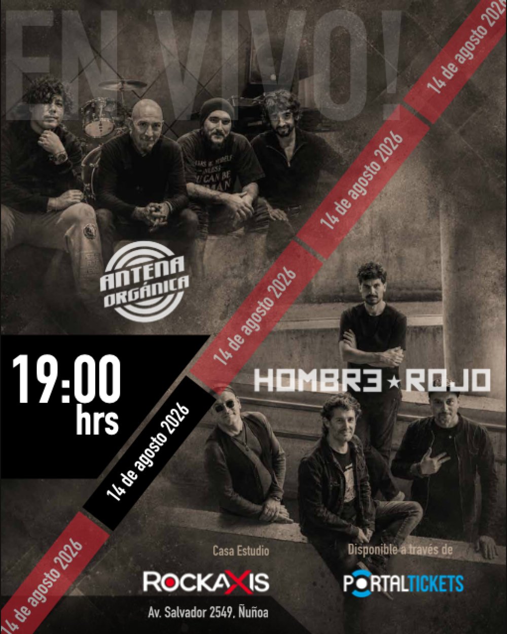 ANTENA ORGÁNICA + HOMBRE ROJO EN VIVO EN CASA ESTUDIO ROCKAXIS