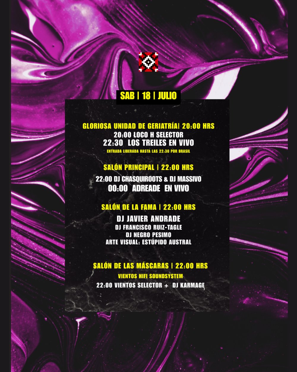Flyer INVITACIONES SÁBADO 18 DE JULIO EN CASA DE SALUD, CONCEPCIÓN