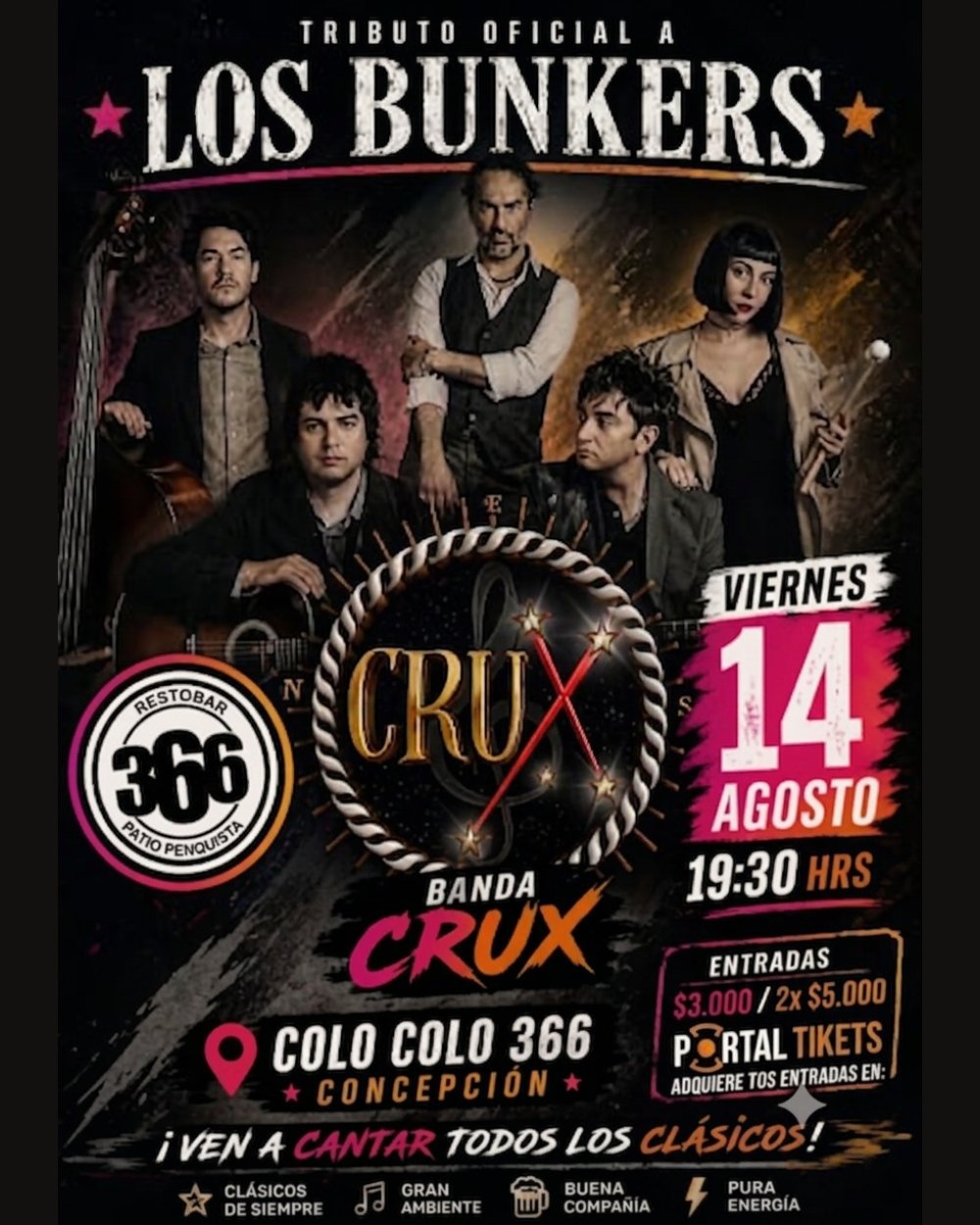 TRIBUTO A LOS BUNKERS EN PATIO PENQUISTA, CONCEPCIÓN