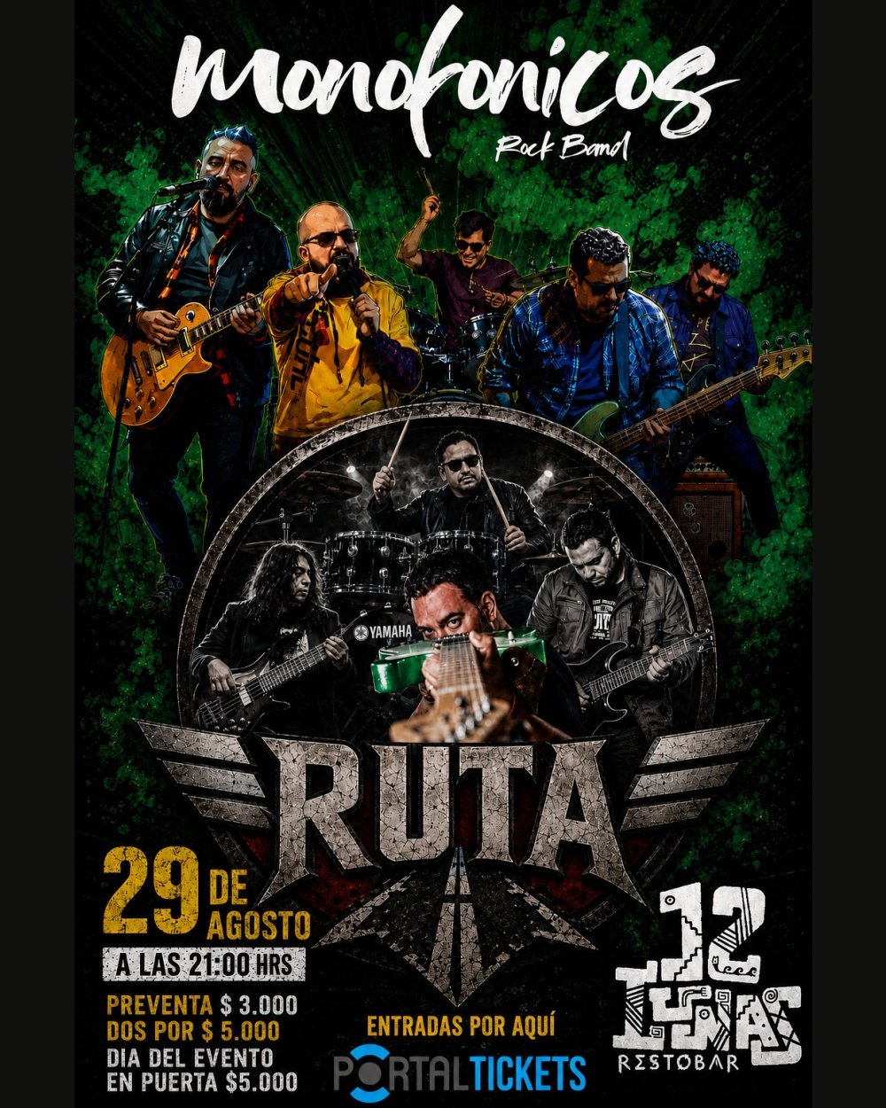 GRUNGE HARD ROCK FESTIVAL! EN 12 LUNAS RESTOBAR, LA SERENA