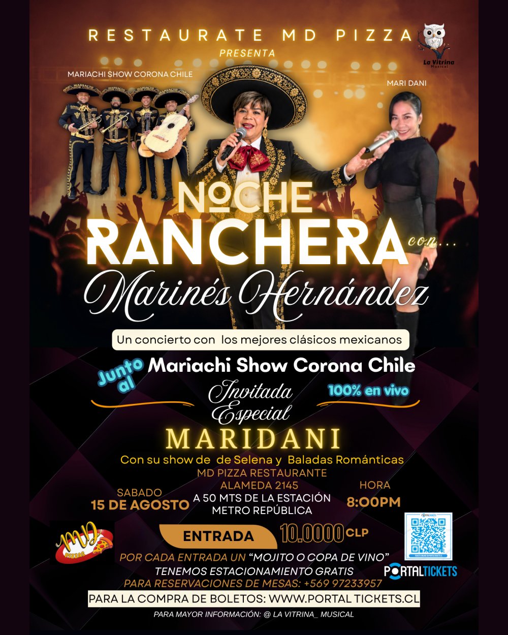 NOCHE RANCHERA CON MARINÉS HERNÁNDEZ EN MD PIZZA
