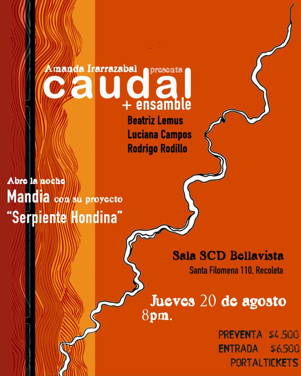 AMANDA IRARRAZABAL PRESENTA CAUDAL + ENSAMBLE EN SALA SCD BELLAVISTA