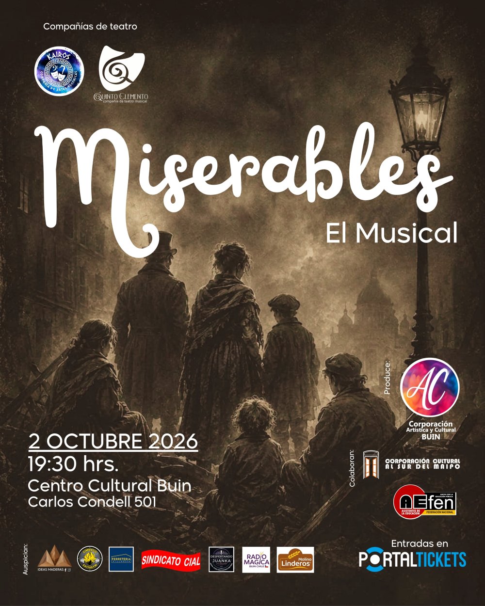 MISERABLES, EL MUSICAL EN CENTRO CULTURAL BUIN