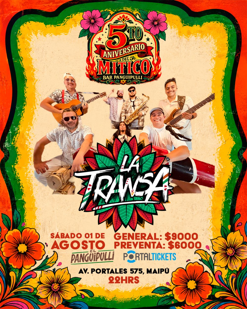 Imagen del evento: LA TRANSA EN EL ANIVERSARIO DEL BAR PANGUIPULLI, MAIPÚ
