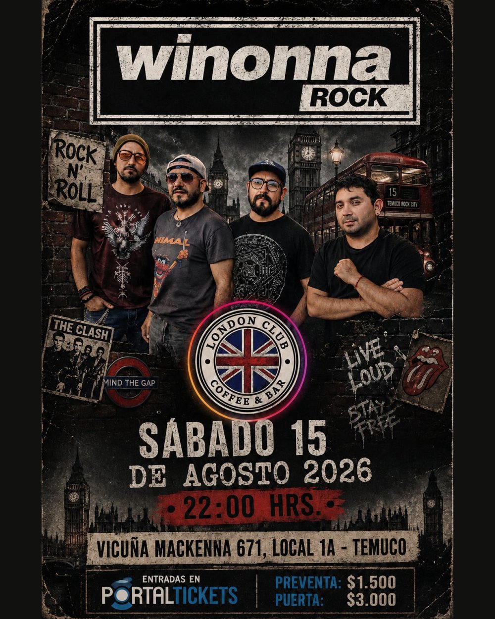 WINONNA ROCK EN LONDON CLUB, TEMUCO