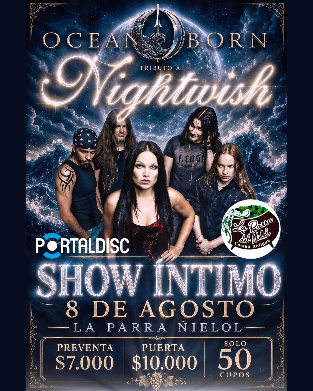 OCEANBORN: TRIBUTO A NIGHTWISH EN LA PARRA ÑIELOL, TEMUCO