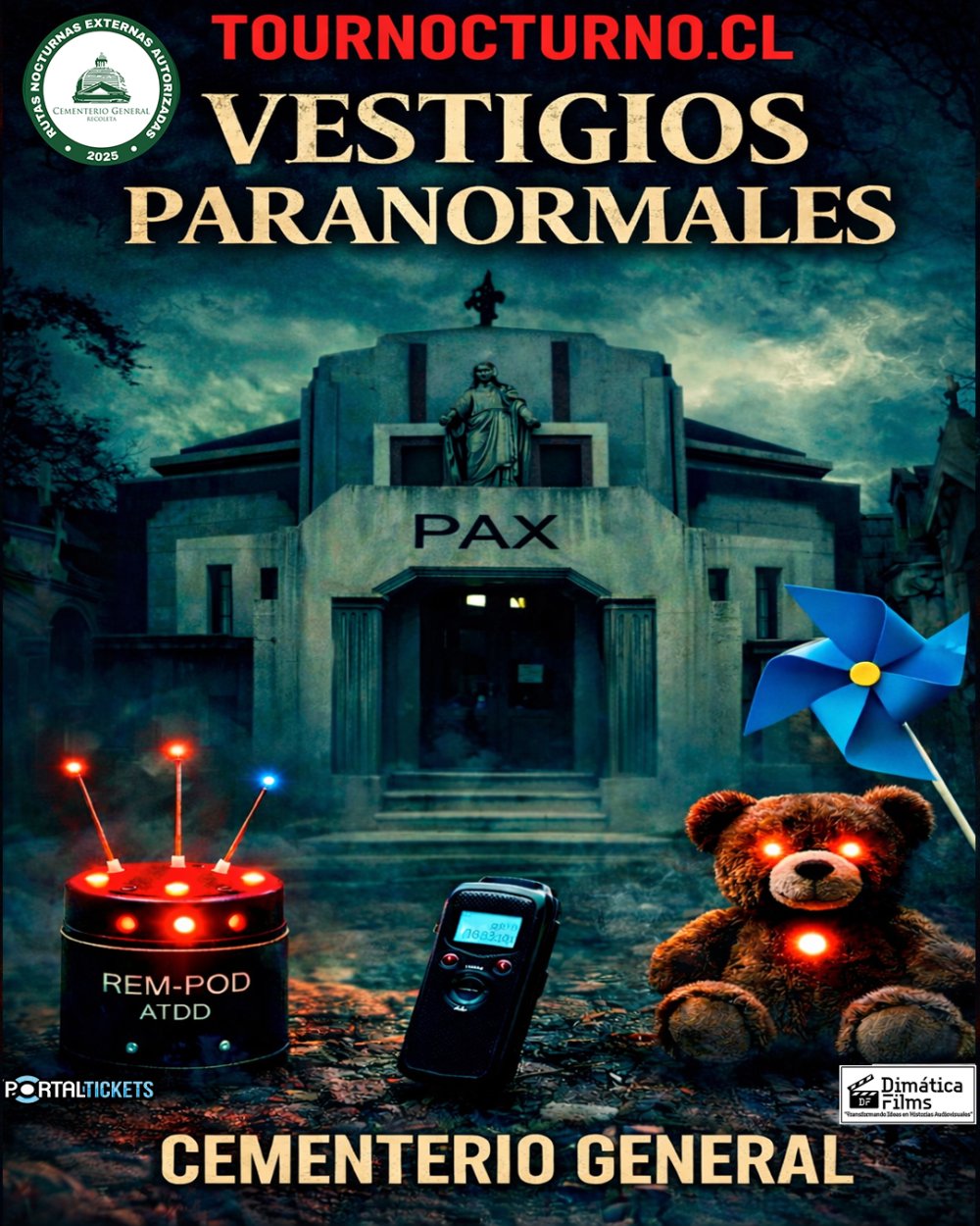 Imagen del evento: TOUR NOCTURNO EN CEMENTERIO GENERAL: VESTIGIOS PARANORMALES - VIERNES 7 DE AGOSTO DEL 2026 - 22:30 HORAS