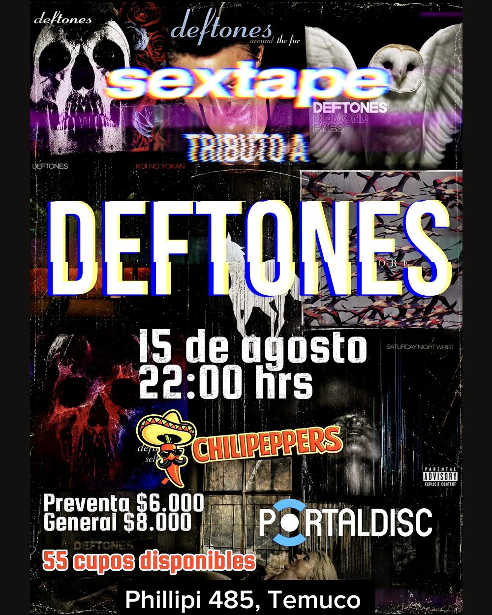 SEXTAPE: TRIBUTO A DEFTONES EN CHILI PEPPERS, TEMUCO