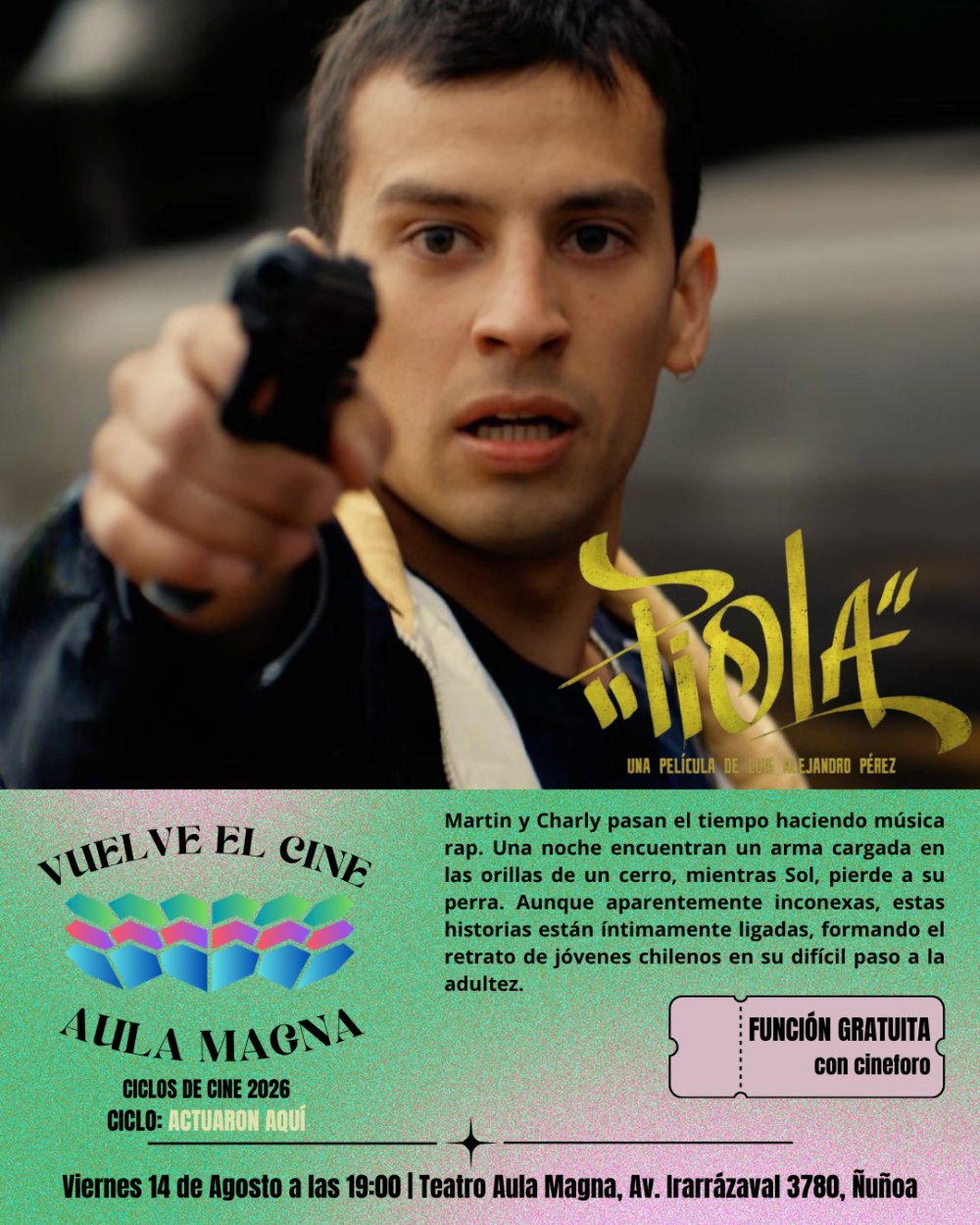 CINE AULA MAGNA: PIOLA EN AULA MAGNA LICEO MANUEL DE SALAS