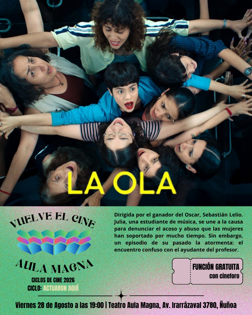 CINE AULA MAGNA: LA OLA EN AULA MAGNA LICEO MANUEL DE SALAS