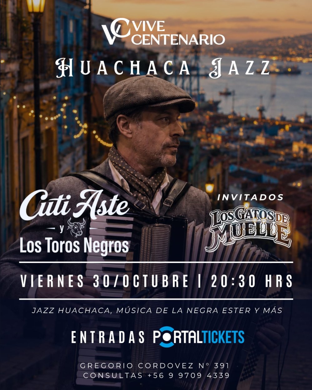 HUACHACA JAZZ CON CUTI ASTE EN TEATRO CENTENARIO DE LA SERENA