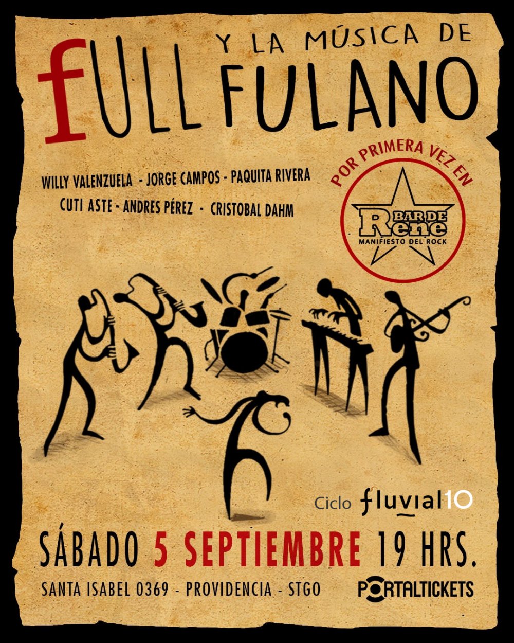 Imagen del evento: FULL FULANO EN VIVO: CICLO FLUVIAL 10 AÑOS EN BAR DE RENÉ