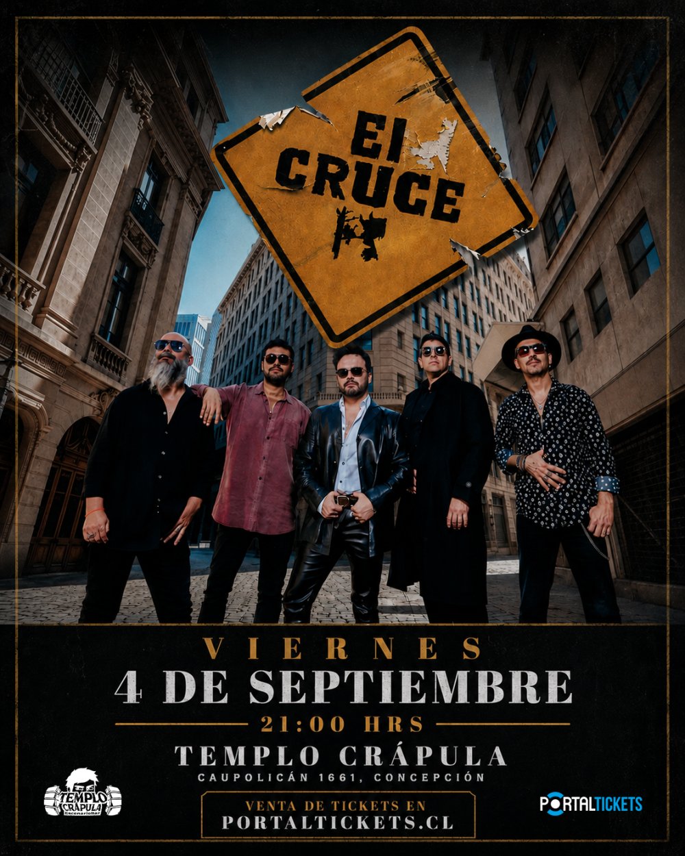 Flyer EL CRUCE EN TEMPLO CRÁPULA, CONCEPCIÓN