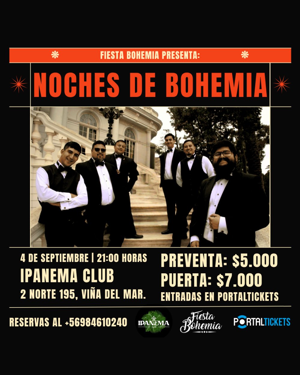 FIESTA BOHEMIA PRESENTA: NOCHES DE BOHEMIA EN IPANEMA CLUB, VIÑA DEL MAR