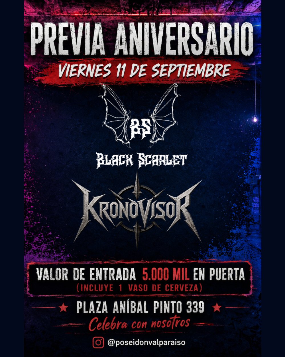 PREVIA ANIVERSARIO EN POSEIDÓN BAR, VALPARAÍSO