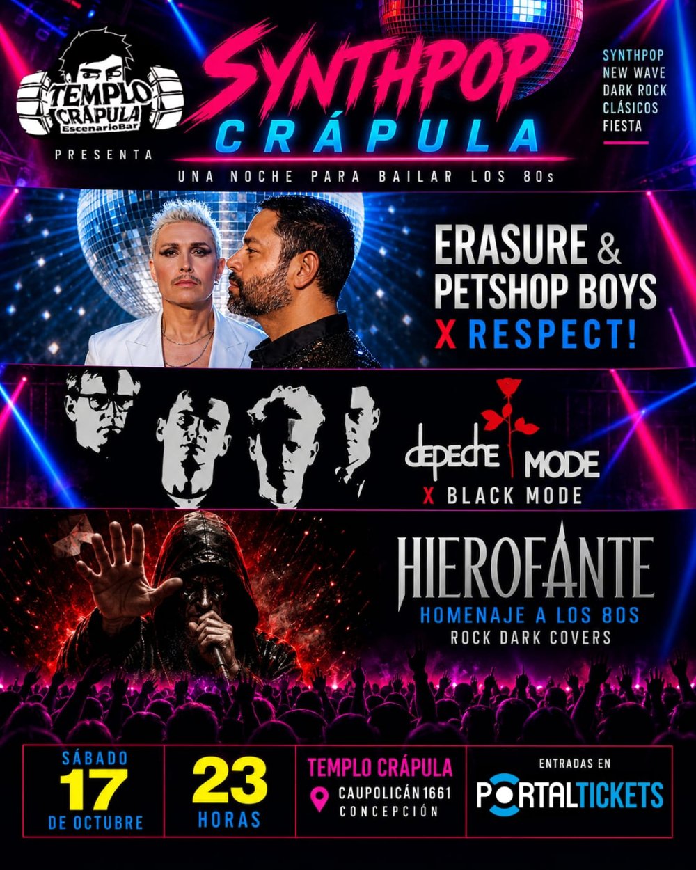 NOCHE SYNTHPOP CRÁPULA EN TEMPLO CRÁPULA, CONCEPCIÓN