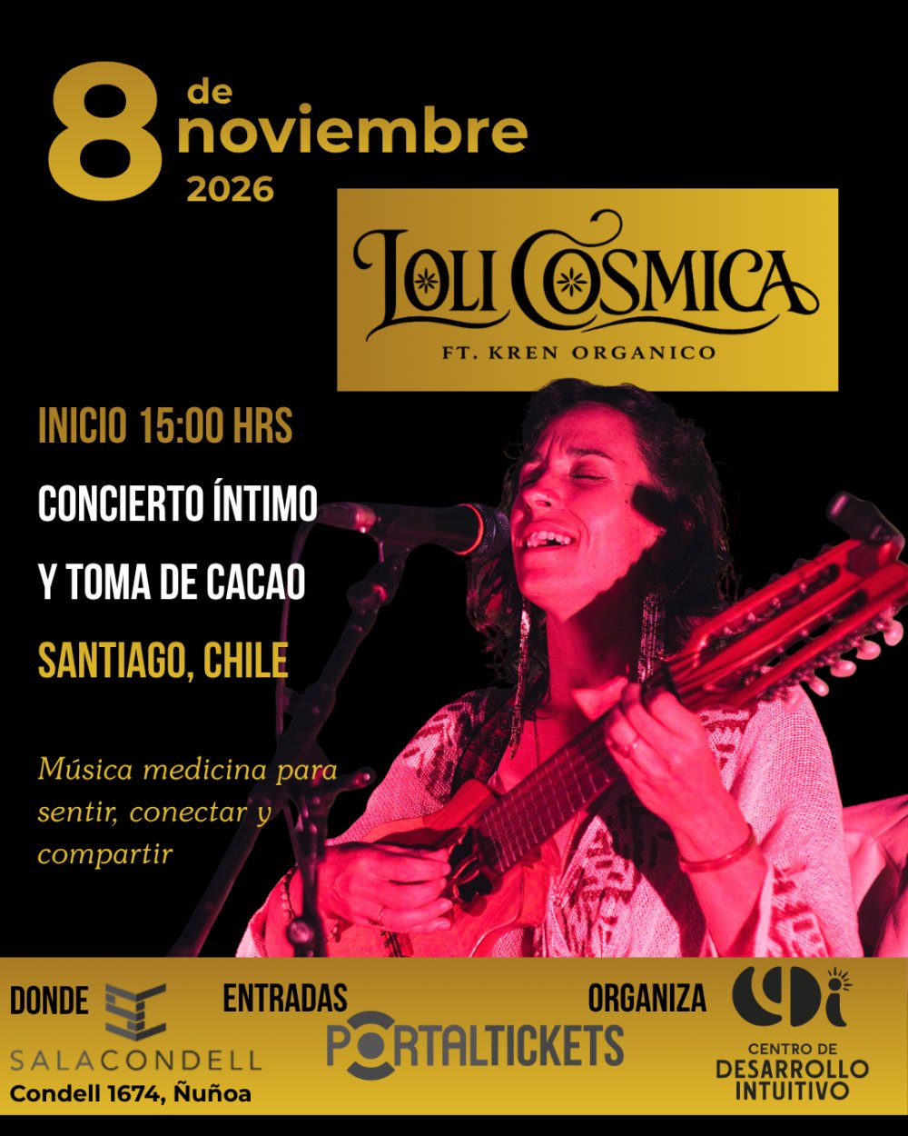 CONCIERTO LOLI COSMICA CON TOMA DE CACAO EN SALA CONDELL