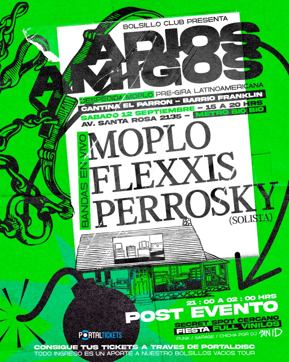 Flyer ADIÓS AMIGOS: DESPEDIDA MOPLO PRE-GIRA LATINOAMÉRICA 2026 EN RESTAURANT EL PARRÓN