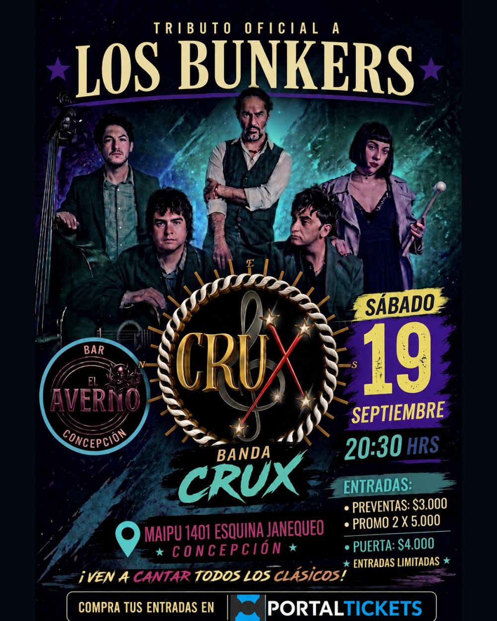TRIBUTO A LOS BUNKERS: CRUX EN VIVO EN EL AVERNO, CONCEPCIÓN