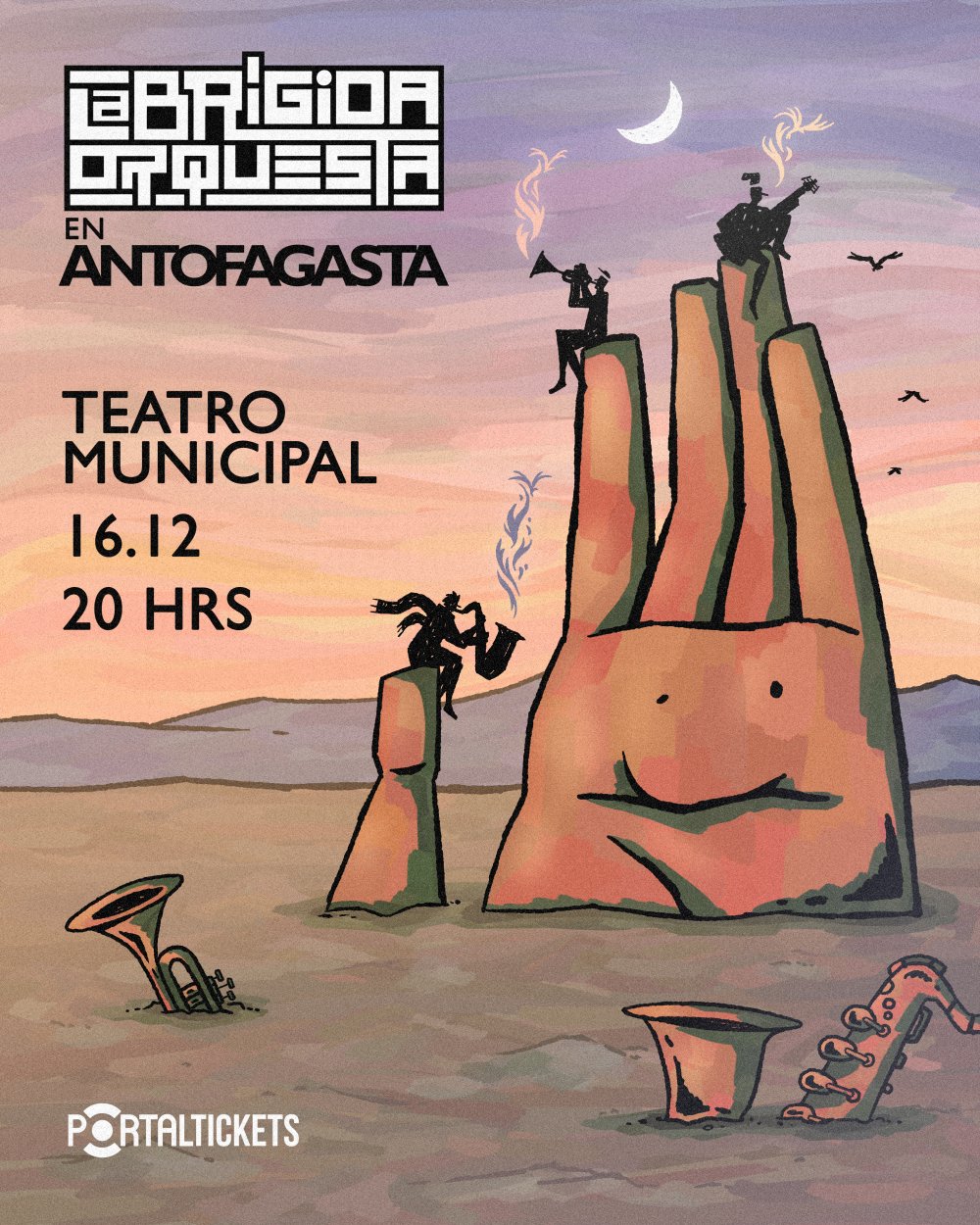 Flyer LA BRÍGIDA ORQUESTA EN EL TEATRO MUNICIPAL DE ANTOFAGASTA