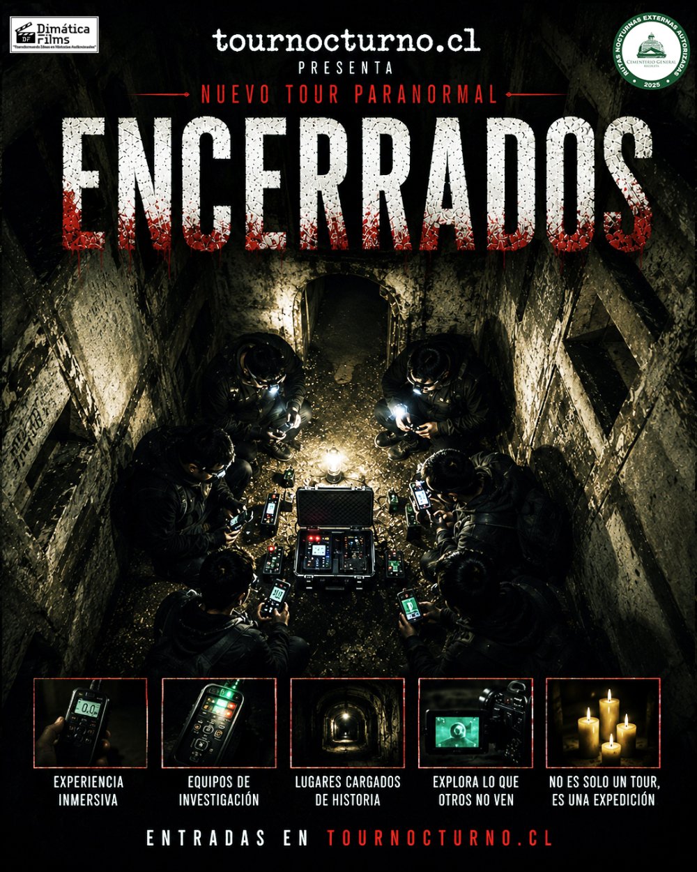 TOUR NOCTURNO EN CEMENTERIO GENERAL: ENCERRADOS PARTE I: EXPEDICIÓN PARANORMAL PREMIUM - SABADO 26 DE SEPTIEMBRE DEL 2026 - 22:30 HORAS
