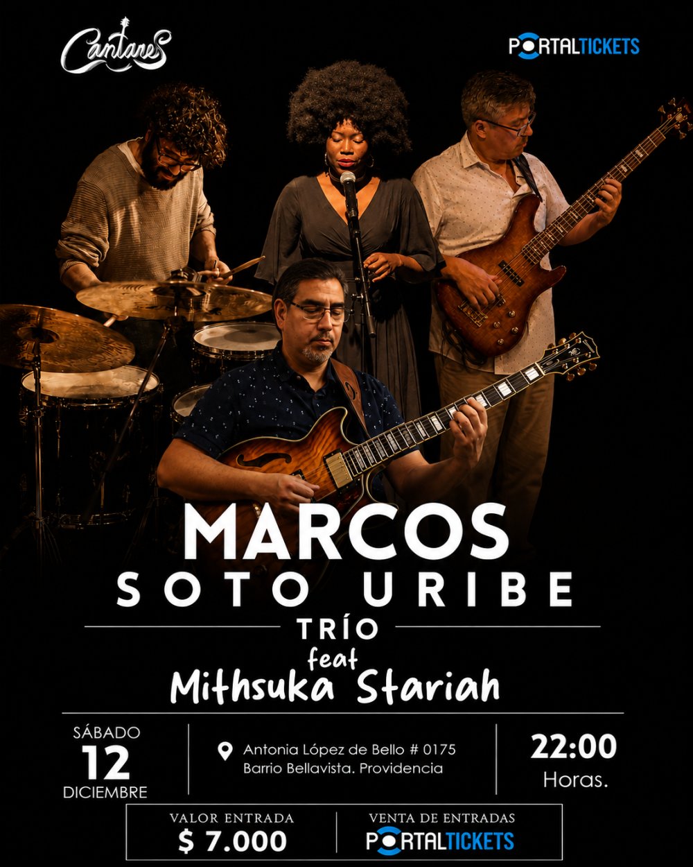 MARCOS SOTO URIBE TRIO FEAT MITHSUCA STARIAH EN EL CANTARES BAR