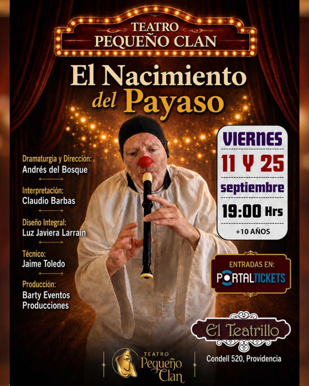 EL NACIMIENTO DEL PAYASO EN EL TEATRILLO - 11 SEP 19.00