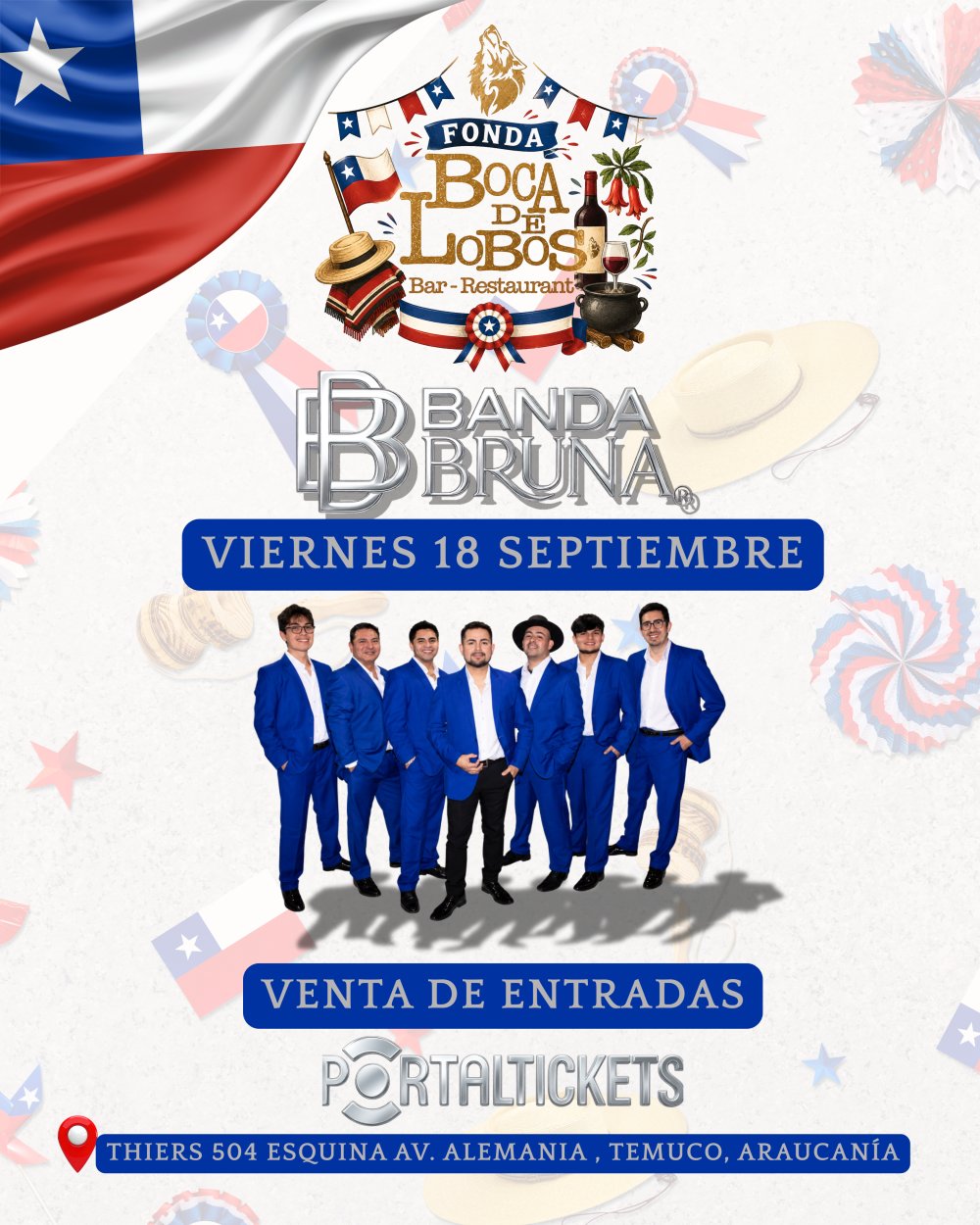 BANDA BRUNA EN VIVO EN BOCA DE LOBOS, TEMUCO