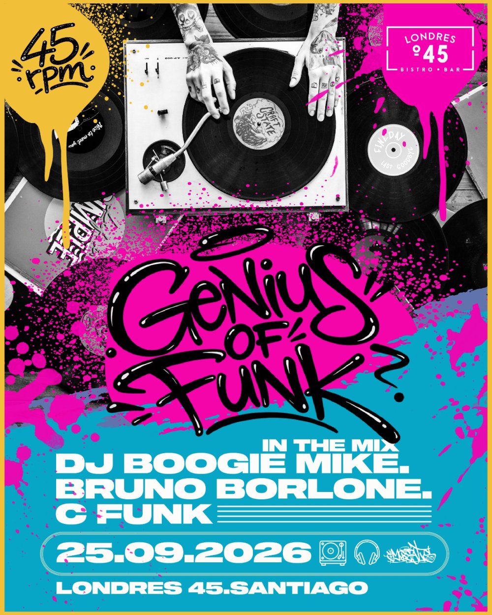 LONDRES 45 RPM: GENIUS OFF FUNK: C-FUNK + BRUNO BORLONE + BOOGIE
