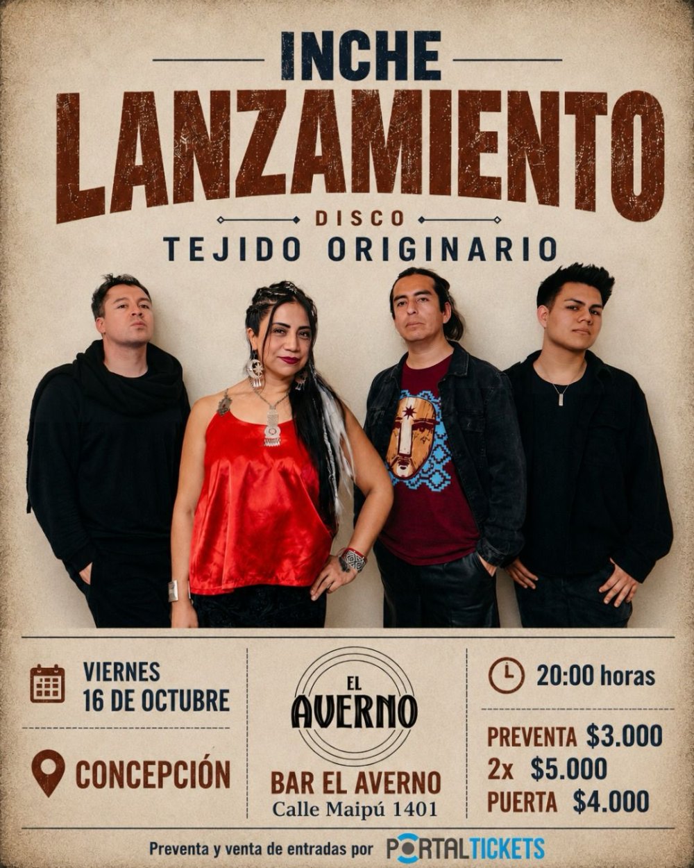 INCHE: LANZAMIENTO DEL DISCO TEJIDO ORIGINARIO EN EL AVERNO, CONCEPCIÓN