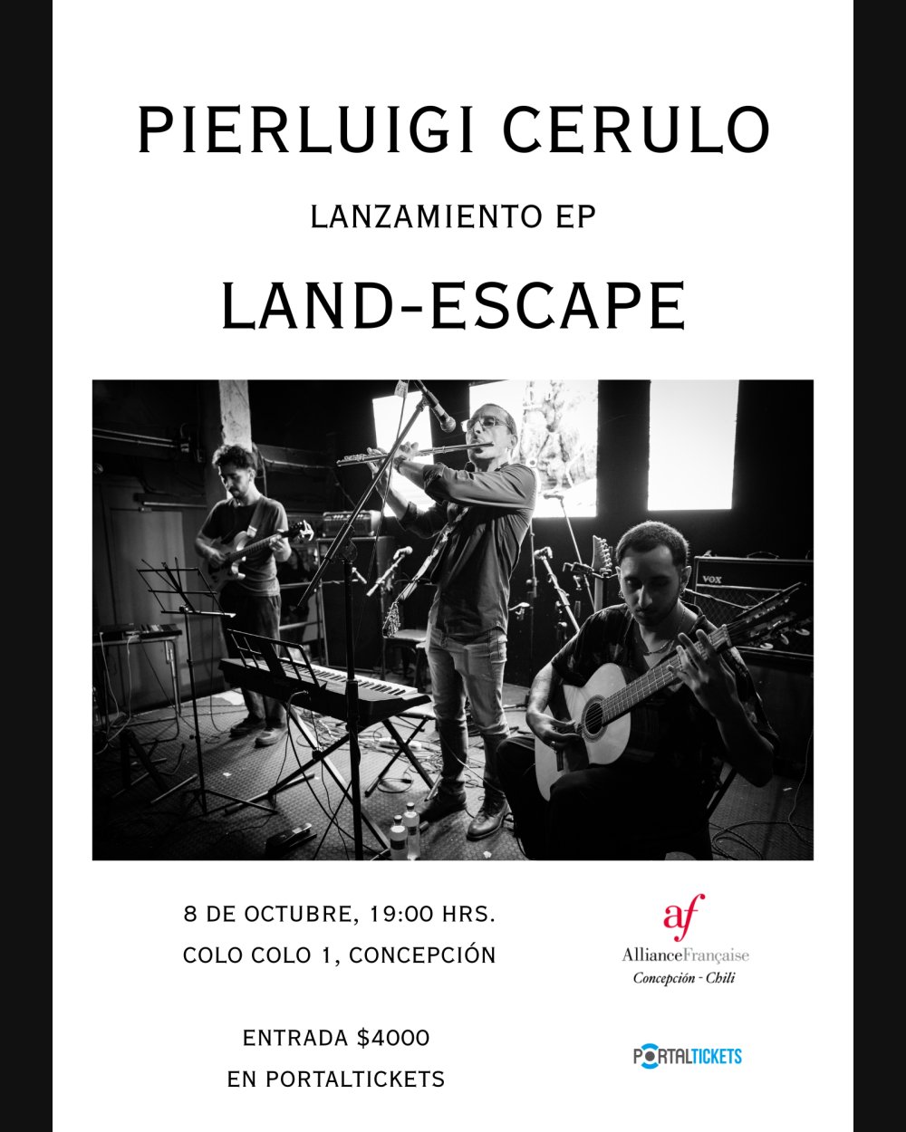 PIERLUIGI CERULO: LANZAMIENTO DE EP LAND-ESCAPE EN ALIANZA FRANCESA, CONCEPCIÓN